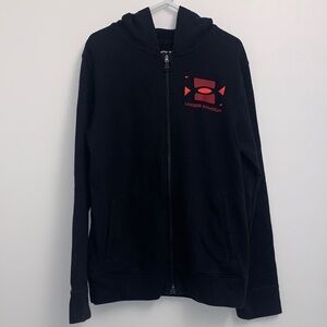 Under Armour Black Zip-Up with Red Emblem Youth